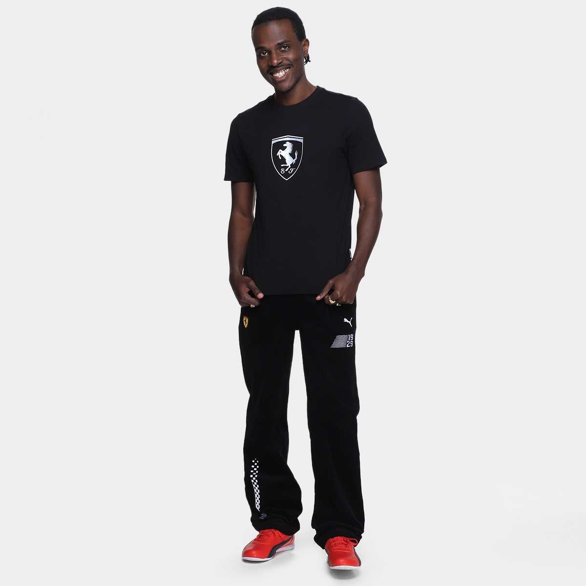 Miniatura Camiseta Puma Ferrari Sportswear Tonal Shield Masculino Preto - G