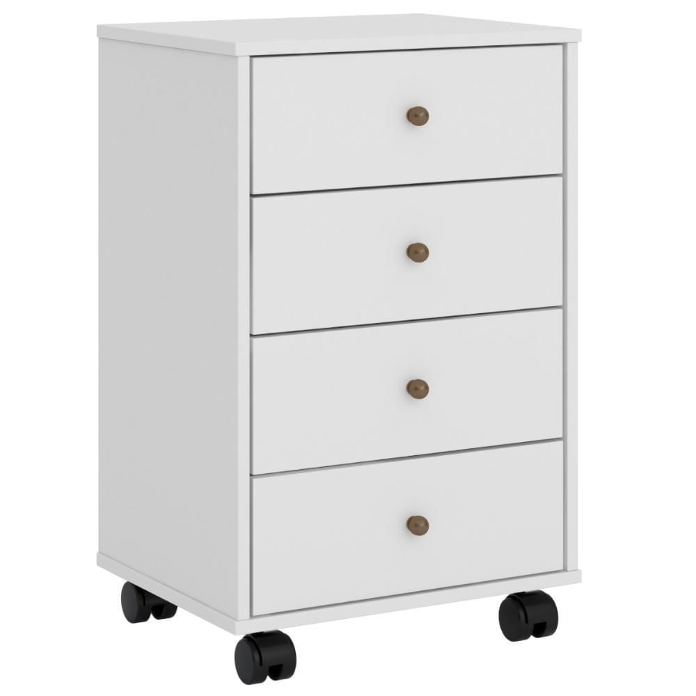 Miniatura Mesa De Cabeceira 4 Gavetas Presence - Branco Branco