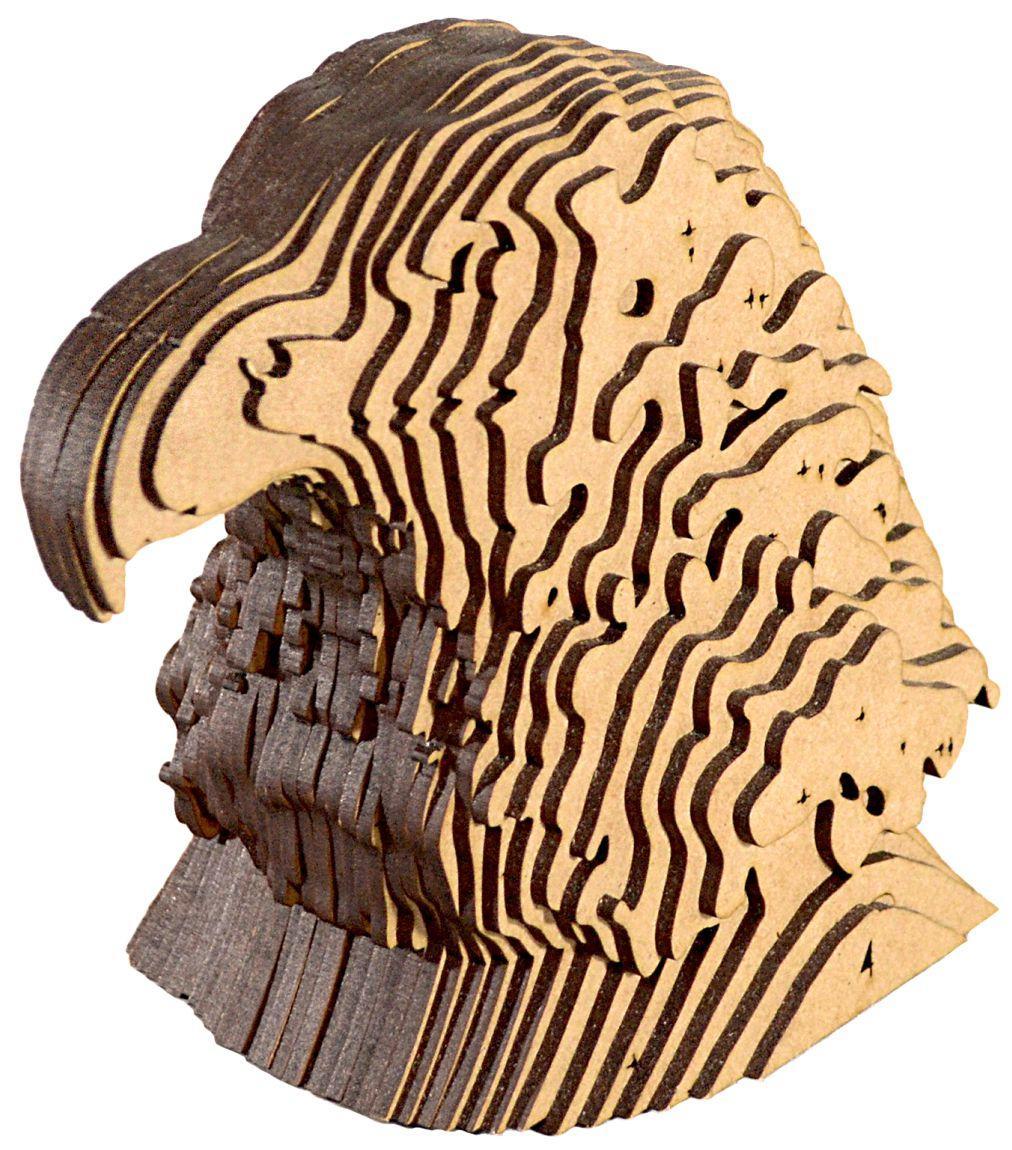 Miniatura Quebra Cabeças 3D Cabeça Águia Decoração Ornamento Enfeite