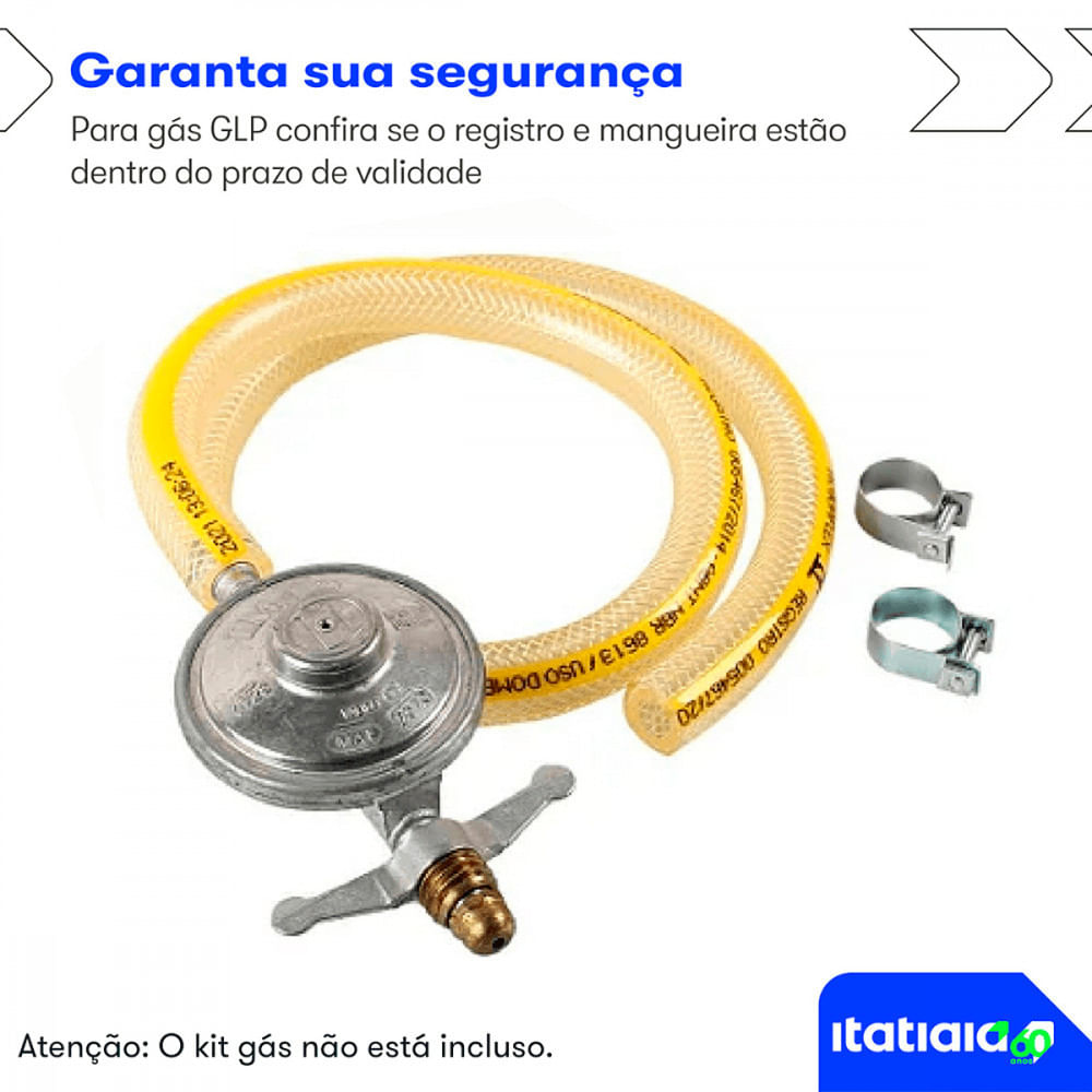 Fogão 4 Bocas Itatiaia Vidro Temperado Electra Glass New Branco Bivolt Elétrica - Branco - Bivolt