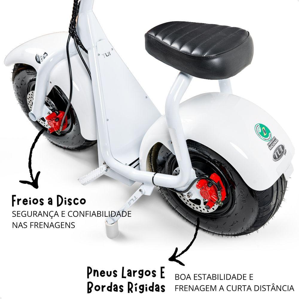 Scooter Elétrica 1000w Tui Pop Moto Patinete Sem Cnh Branco-branco