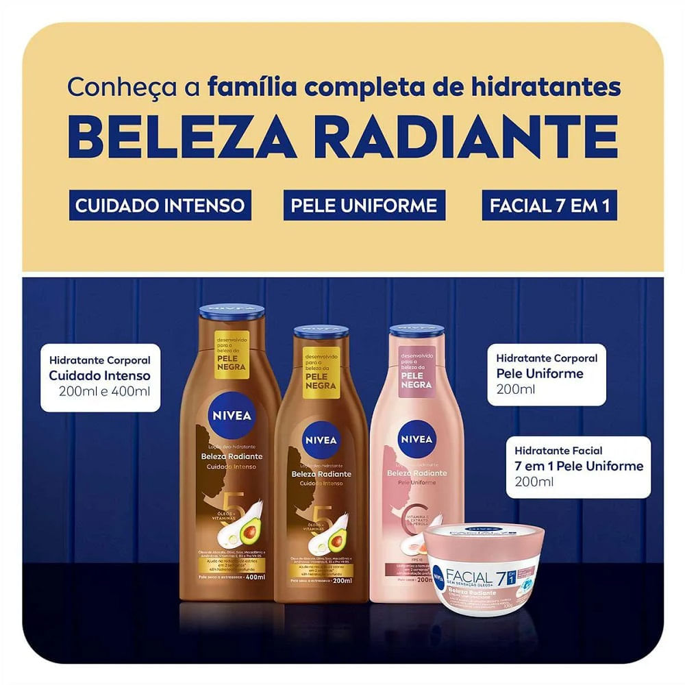 Miniatura Creme Uniformizador Facial Nivea 7 Em 1 Beleza Radiante para Pele Negra 100g