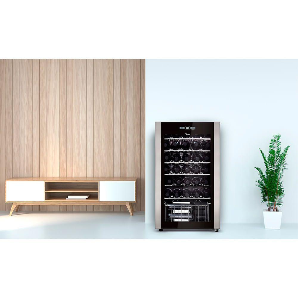Miniatura Adega Climatizada De Vinhos Midea 34 Garrafas WBB342 220V