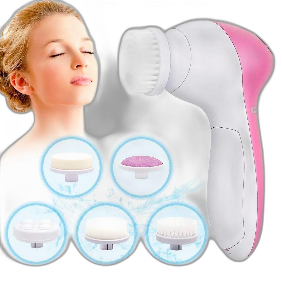 Miniatura Escova Esfoliante Facial 5 Em 1 Rotativo Portátil