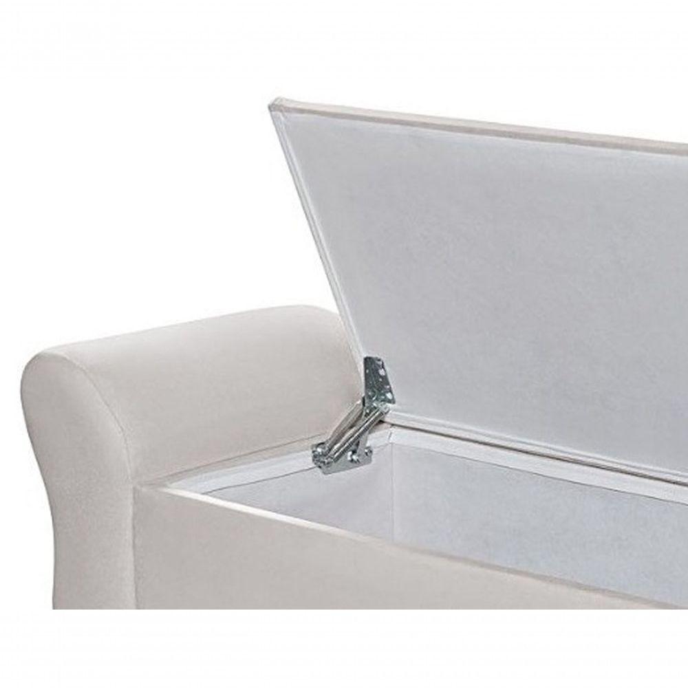 Conjunto Quarto Recamier Baú Cabeceira 140 Cm Bege