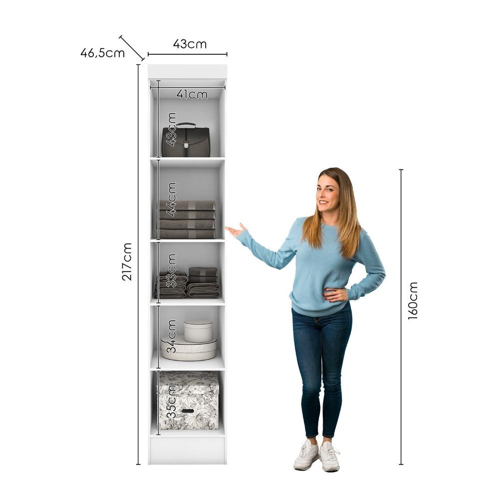 Miniatura Módulo Guarda-Roupa Smart 1 Porta Espresso Móveis Branco