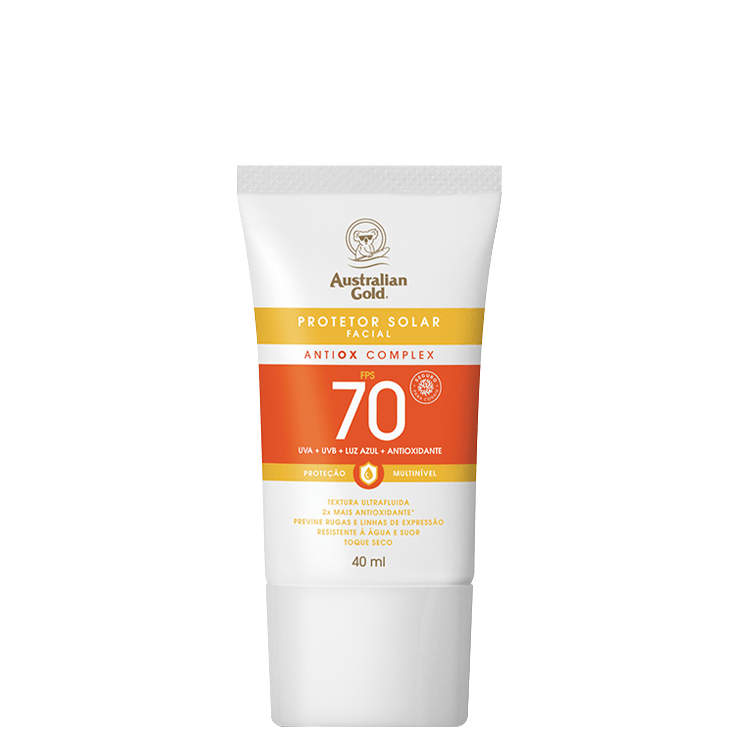 Miniatura Australian Gold Antiox Complex Ultra Fluido FPS 70 - Protetor Solar Facial 40ml