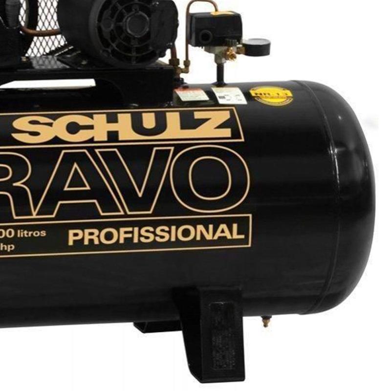 Miniatura Compressor de Ar 15 Pés 3,0 HP 200 Litros 140Lb BRAVO Mono 110/220V SCHULZ