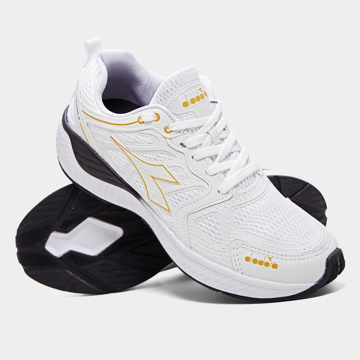 Miniatura Tênis Diadora Stratus II Branco+dourado - 35