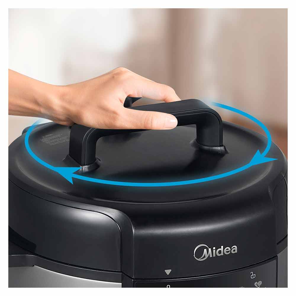 Miniatura Panela de Pressão Elétrica Midea 4 Litros Preto e Inox - PPM4 110