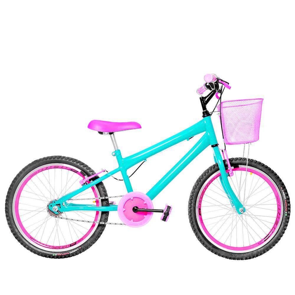 Miniatura Bicicleta Infantil Aro 20 Aero Cor Verde Água E Pink