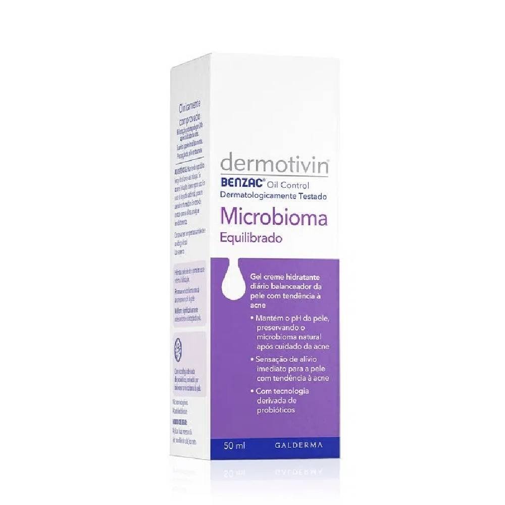 Miniatura Gel Creme Hidratante Dermotivin Benzac Oil Control Microbioma Equilibrado 50ml