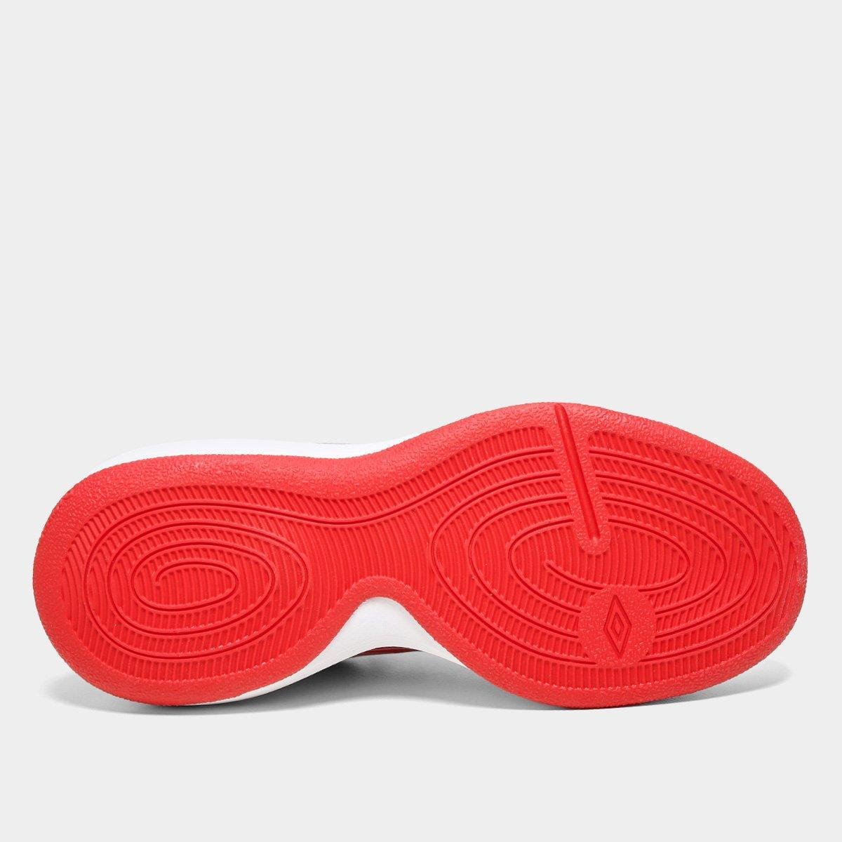 Miniatura Chuteira Futsal Umbro Pro 5 Jr England Unissex Branco+Vermelho - 28