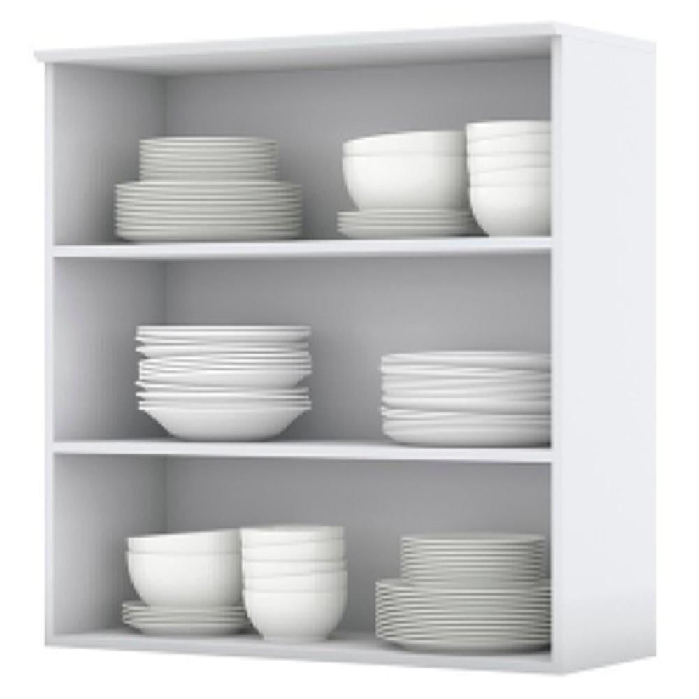 Miniatura Armario Aereo 2 Portas Vidro Mdf 80 Cm Americana C366 Branco Henn