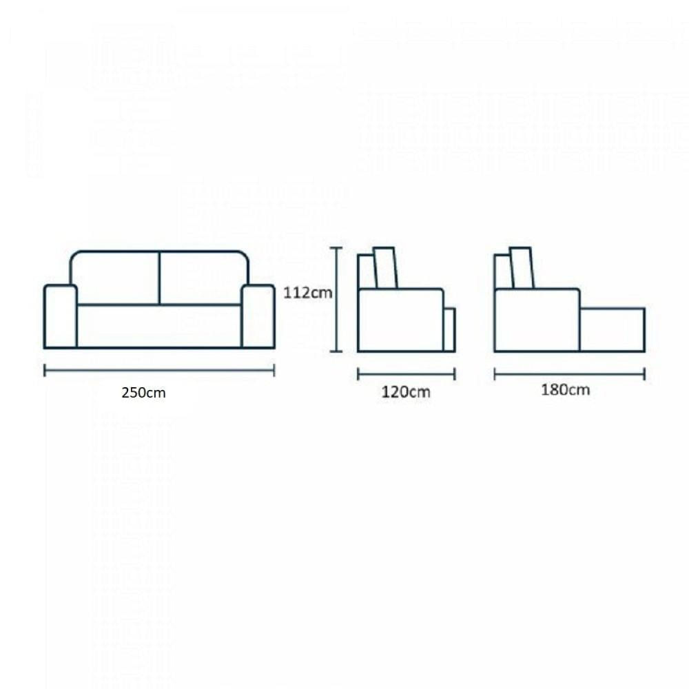 Miniatura Sofá Retrátil 3 Lugares 250cm Londres Estofados Arpaan Cinza