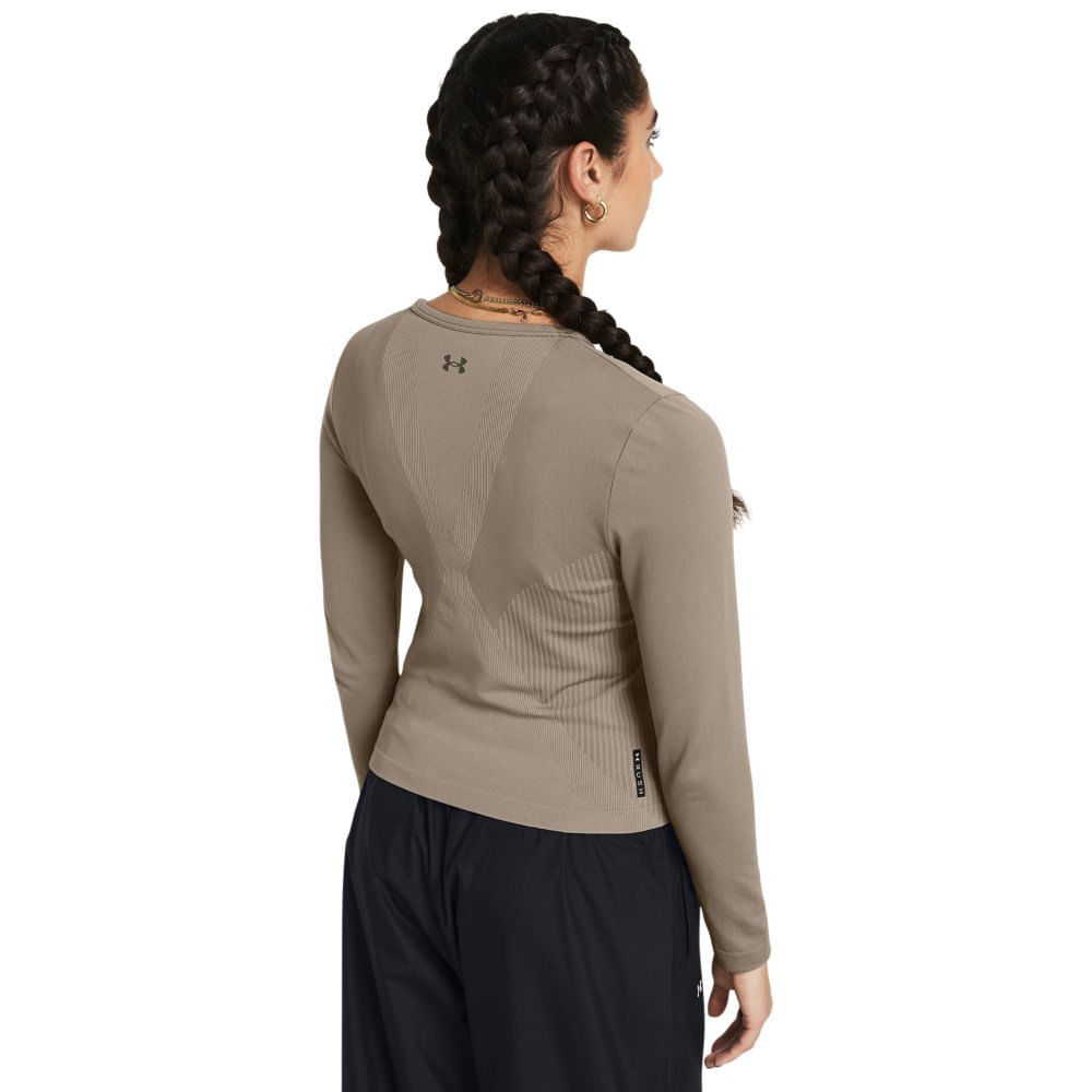 Miniatura Camiseta Manga Longa de Treino Feminina Under Armour Vanish Elite Samless Bege - G