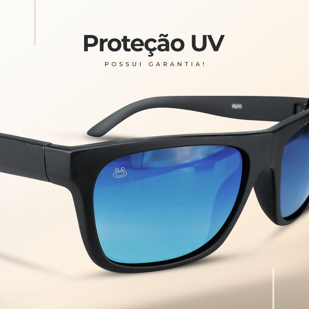 Miniatura Oculos De Sol Proteção Uv Emborrachado Masculino Verao Praia Moda Masculina Casual Lente Azul