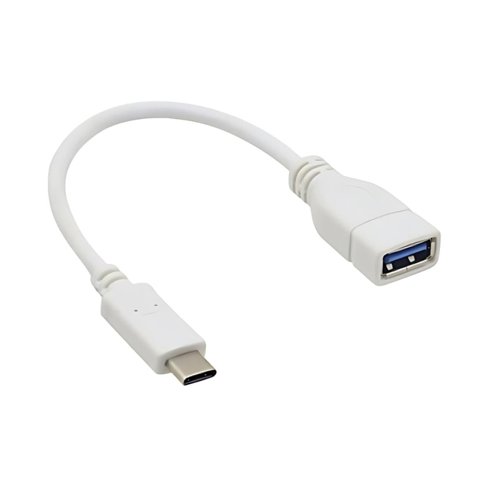 Miniatura Cabo OTG Adaptador - USB-A / Type-C / TIPO C / USB C - Branco - Verde
