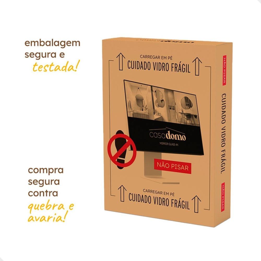 Miniatura Espelho Grande Decorativo Orgânico Pinterest 60x80 Texas Caramelo
