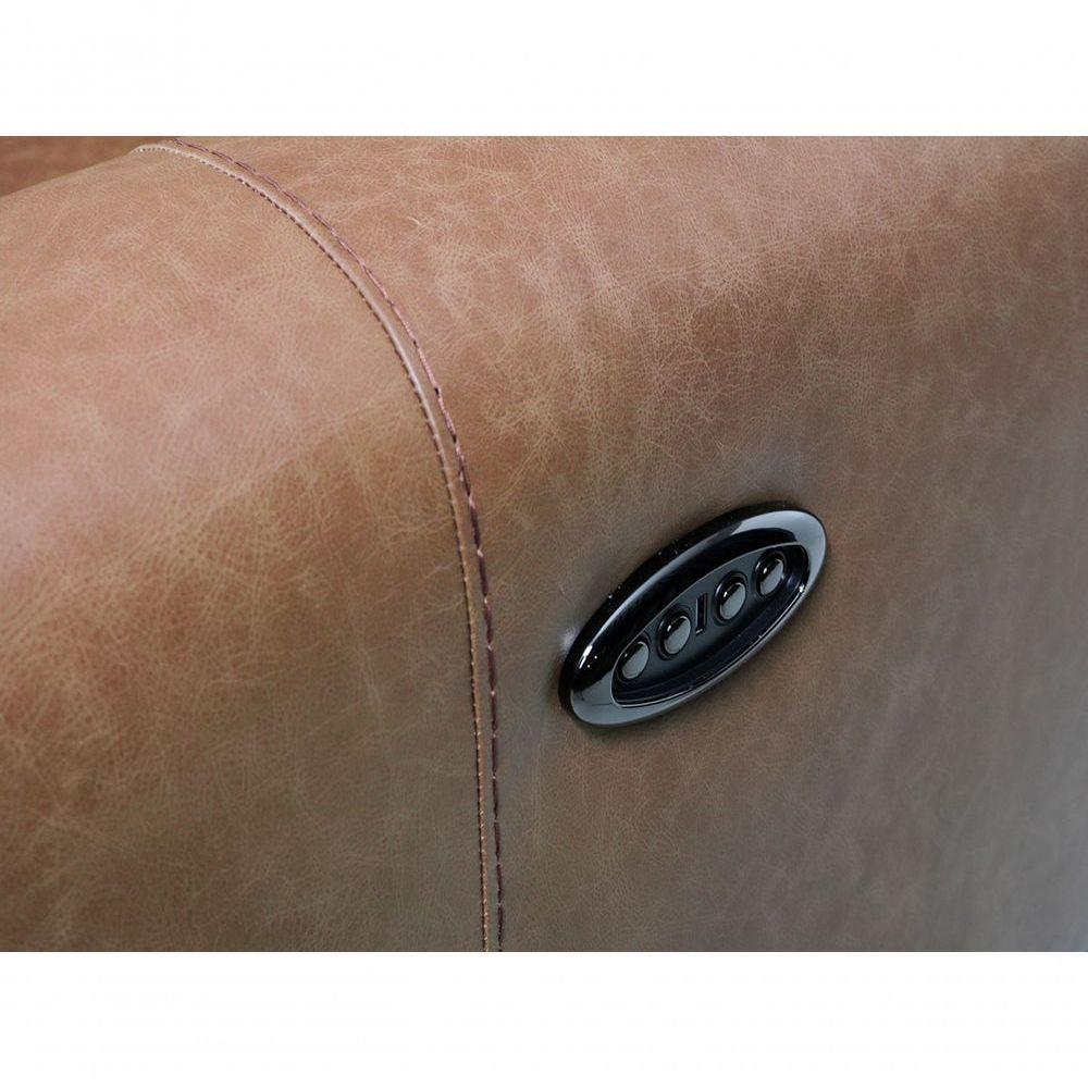Sofá Reclinável Elétrico De Couro Legend Com Itable E Luminária à Direita Soft Brown - Mempra