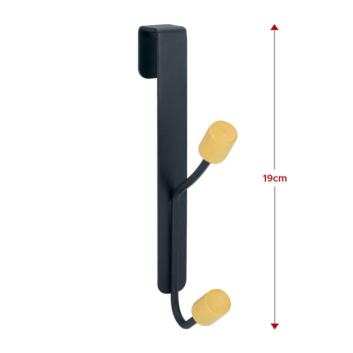 Miniatura Cabide Gancho Suspenso Preto Fosco Porta Armario Moderno