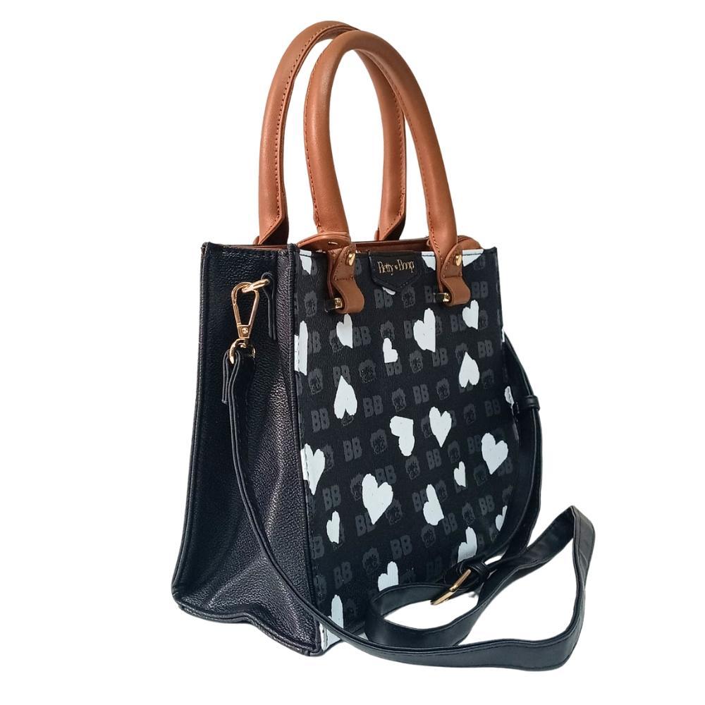 Miniatura Bolsa Tiracolo Média Betty Boop Semax Bp2904 Preto E Branco