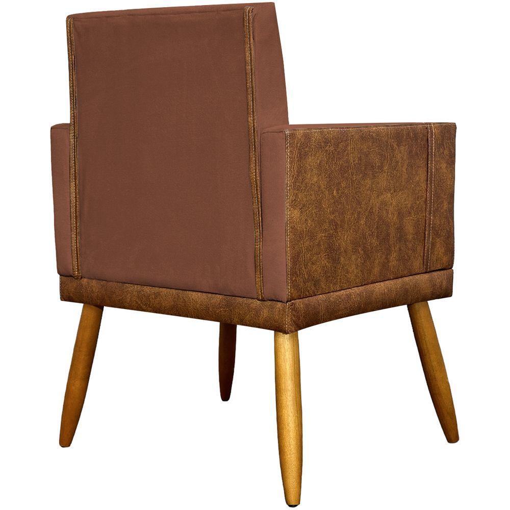Miniatura Kit 2 Poltronas Decorativas Lis Corino e Pé Palito 30cm - Terracota Suede Corino