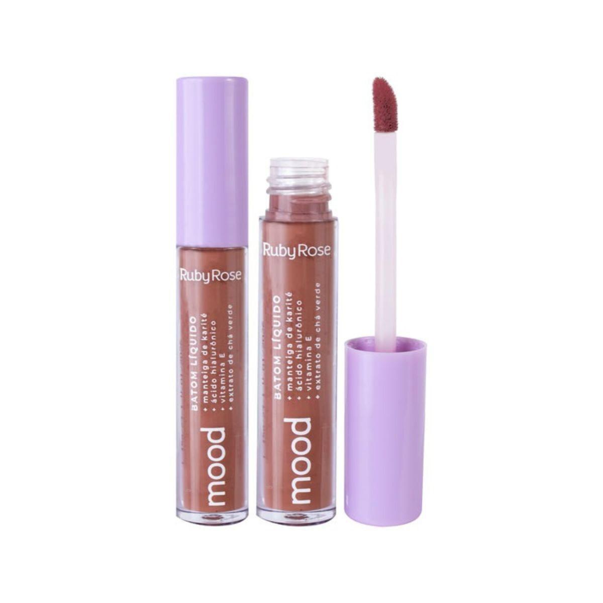 Miniatura Batom Líquido Marrom Interest Gloss Labial Matte Ruby Rose