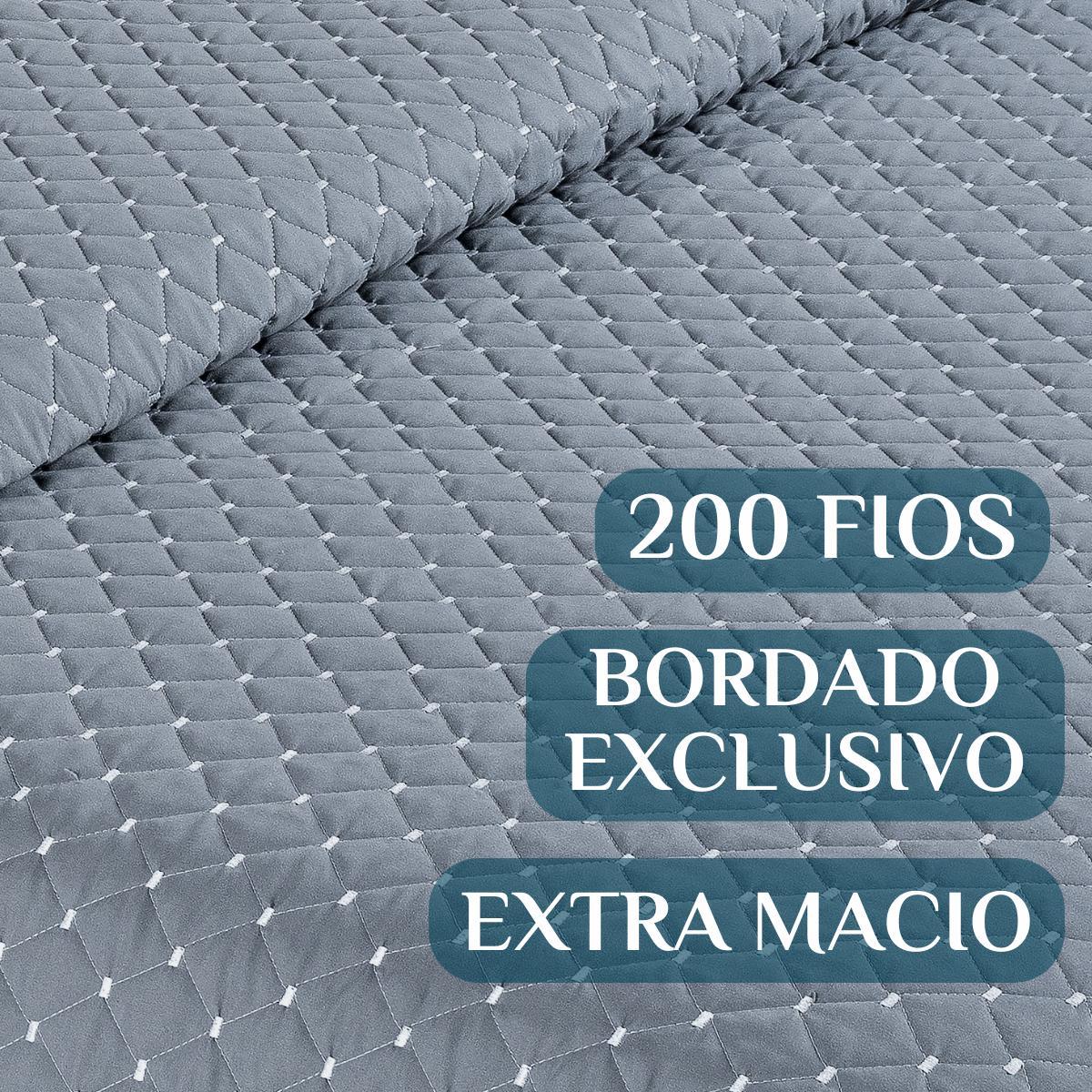 Miniatura Conjunto Cama King Size Colcha Melody 200 Fios Bordada