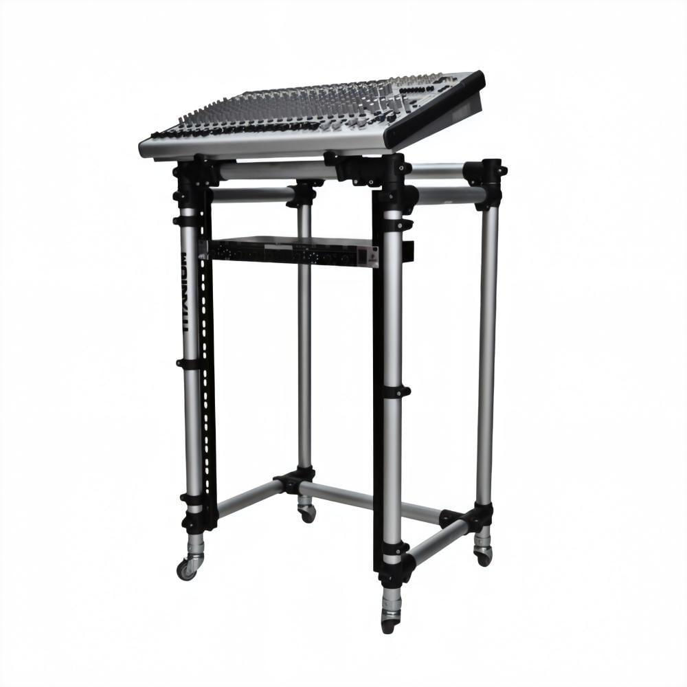 Miniatura Rack Para Mesa De Som Rt100 Titanium Racks Em Alumínio Fosco