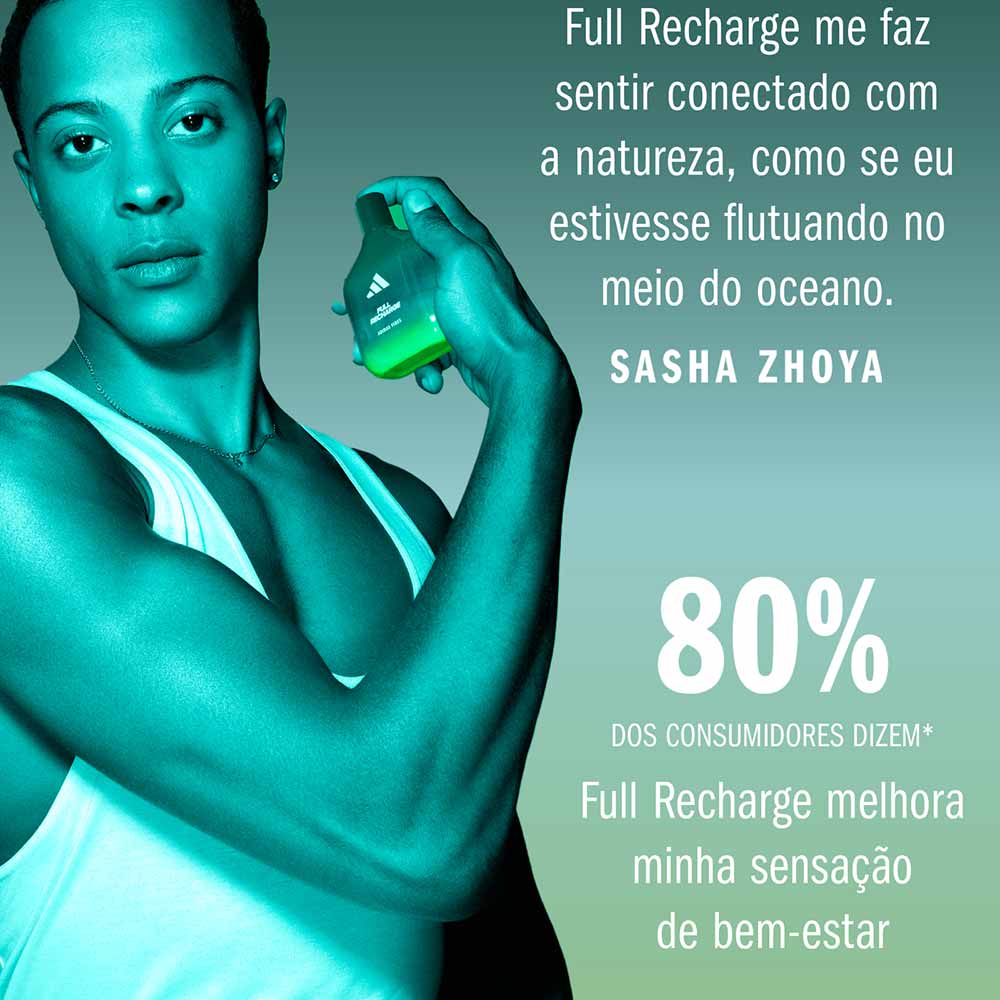 Miniatura Perfume Vibes Full Recharge Adidas Masculino Eau de Parfum 30ml