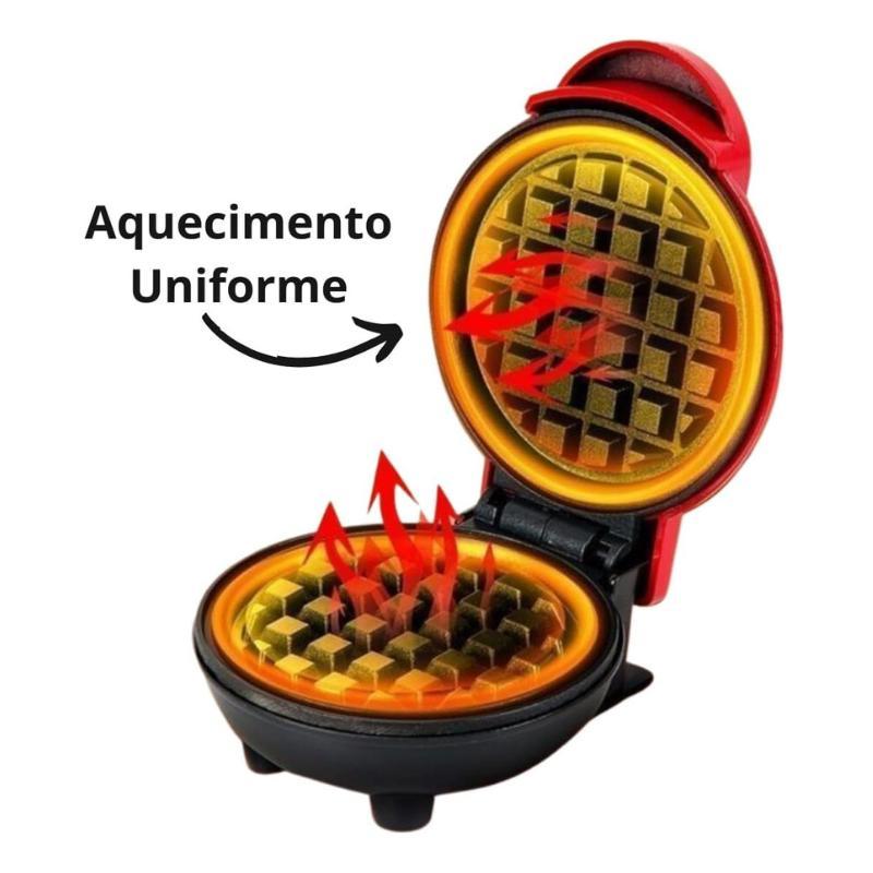 Miniatura Mini Máquina Waffles Elétrica Casa Cozinha Fazer Waffle