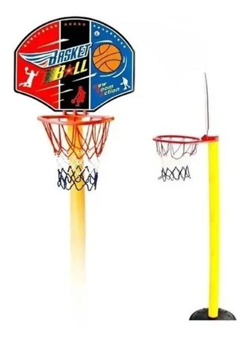 Miniatura Kit Jogo De Basquete Infantil Completo Bola Cesta Suporte