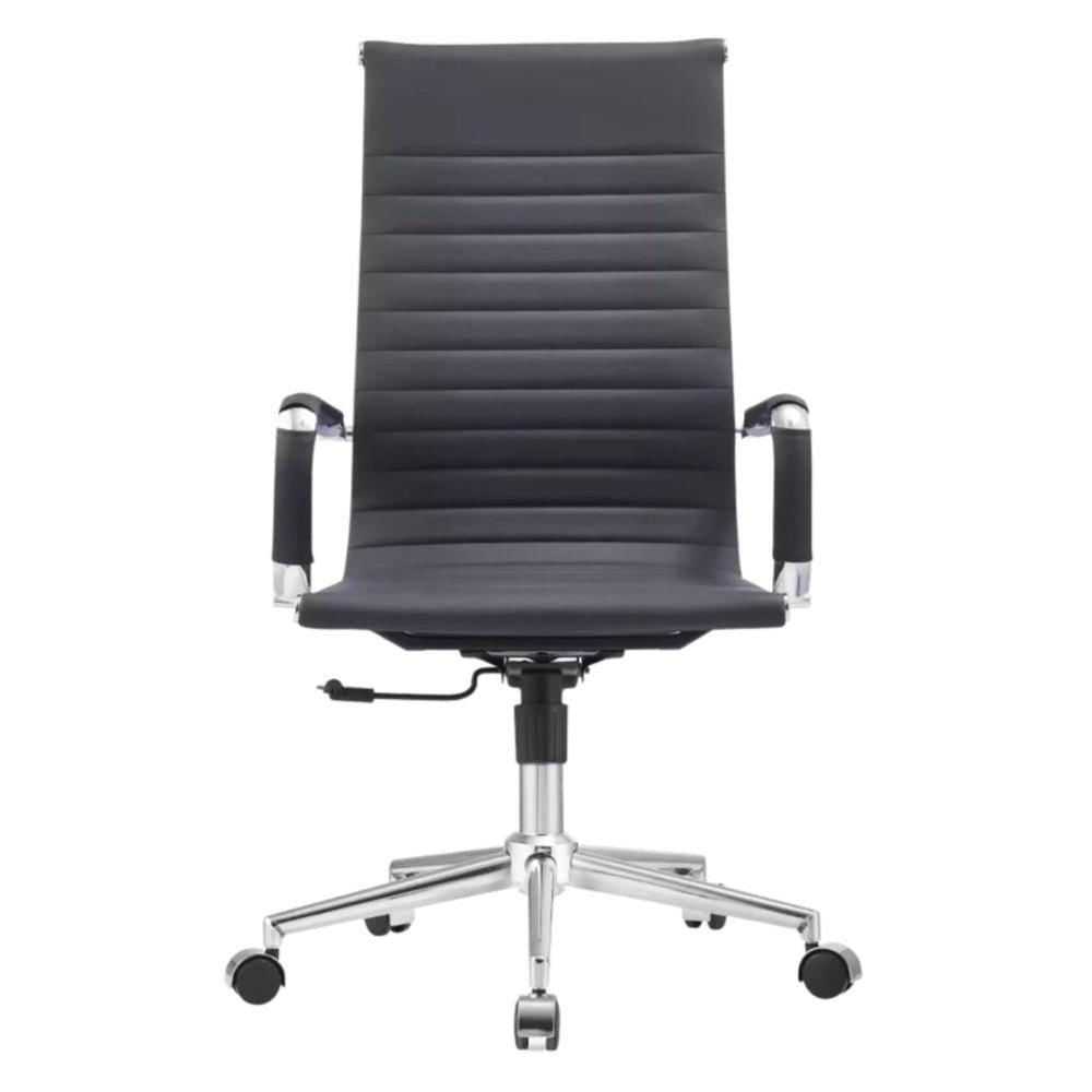 Miniatura Kit 2 Cadeiras Giratória Alta Office Manhattan Esteirinha Fratini Revestida Em (pu) Preto Base