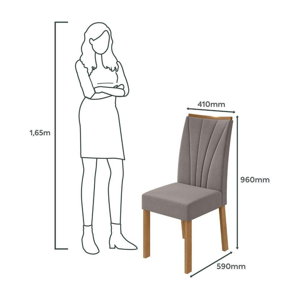 Miniatura Conjunto 2 Cadeiras Apogeu Amêndoa-veludo Liso Capuccino Lopas