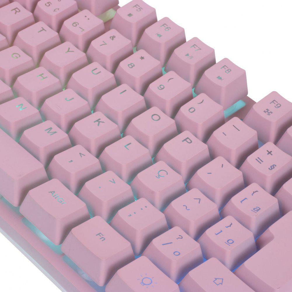 Miniatura Teclado Gamer Prismatic Pink Semi Mecânico Comando Voz Oex