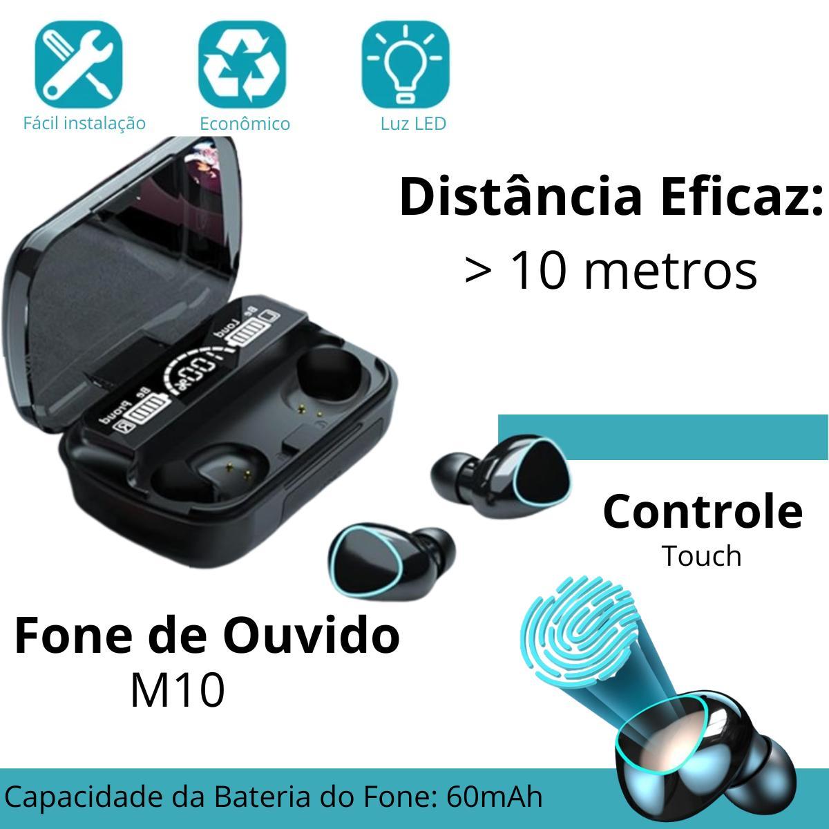 Miniatura Fone De Ouvido Sem Fio Com Redução De Ruído Cor Preta