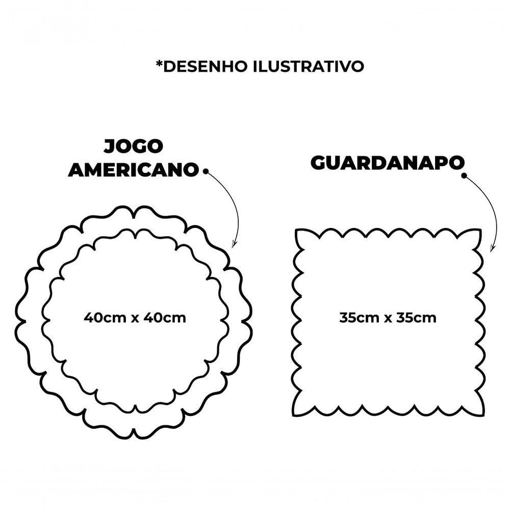 Miniatura Jogo De Guardanapos Sousplat Americano 12 Peças Bordado Decorativo - Paris Detalhe Dourado Vermelho