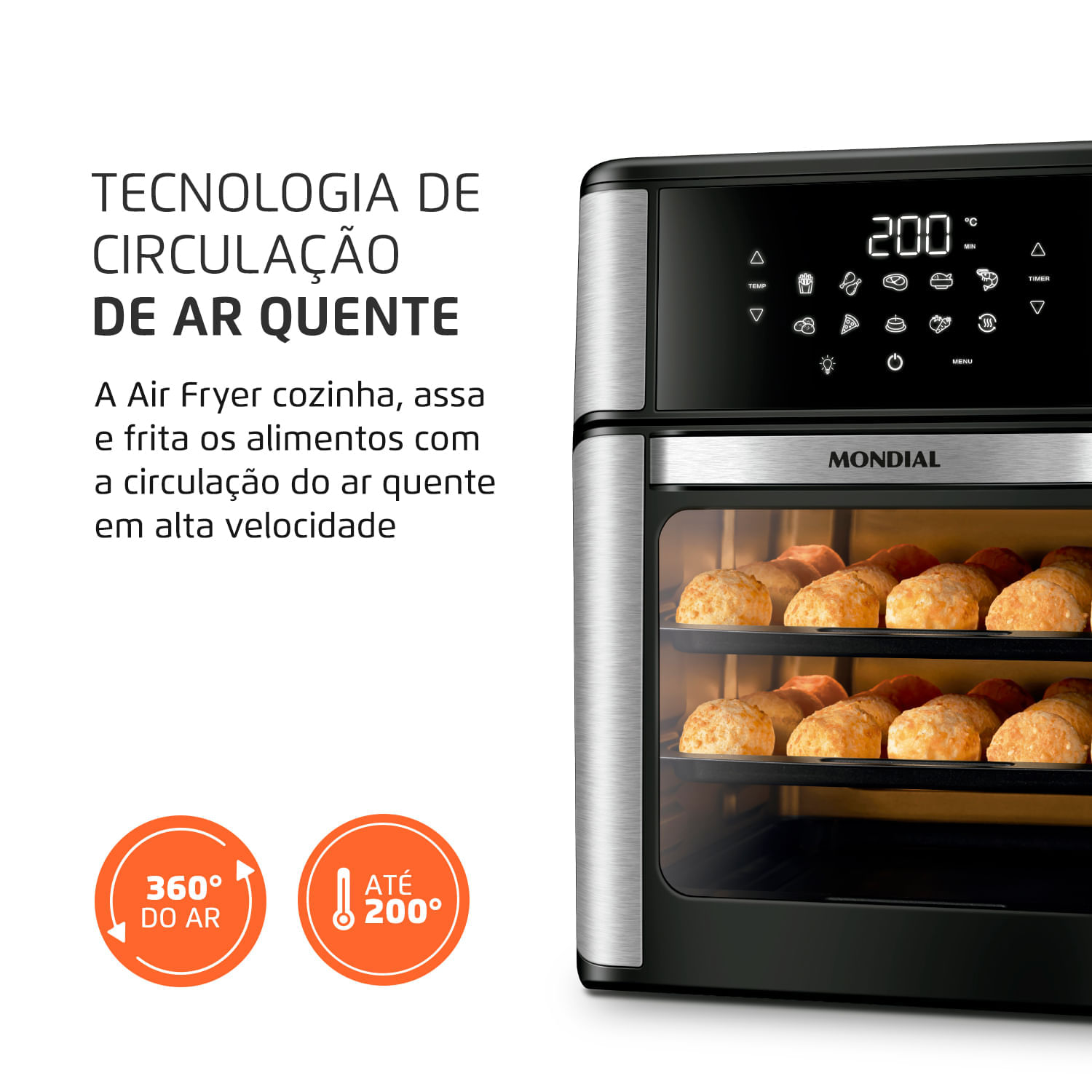 Miniatura Fritadeira Elétrica Forno Oven 12L Mondial AFO-12L-BI 127V