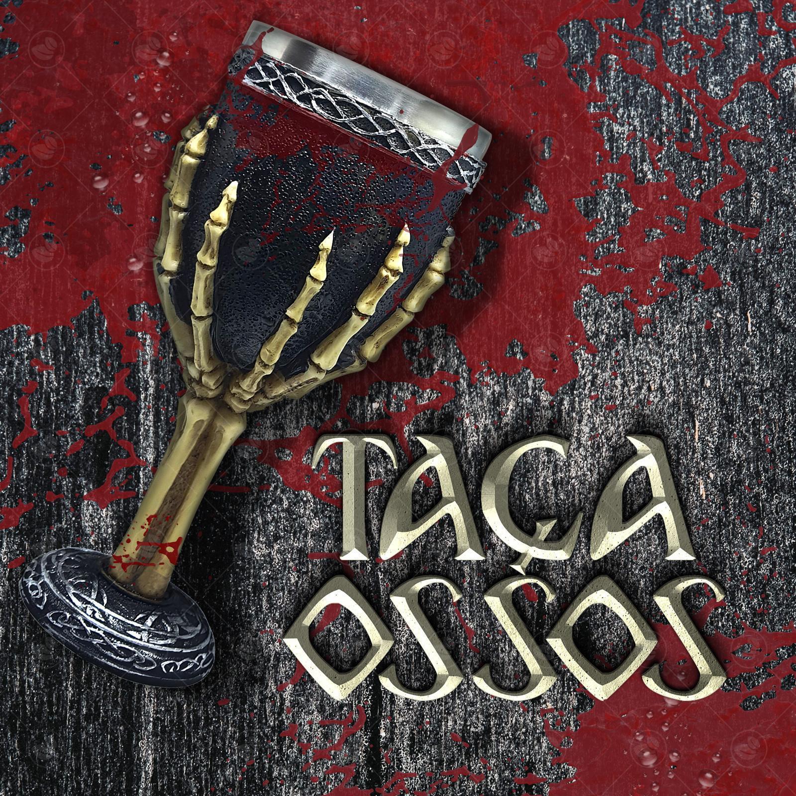 Miniatura Kit 3 Taça Cálice Termica Inox Relevo Medieval Caveira 200Ml