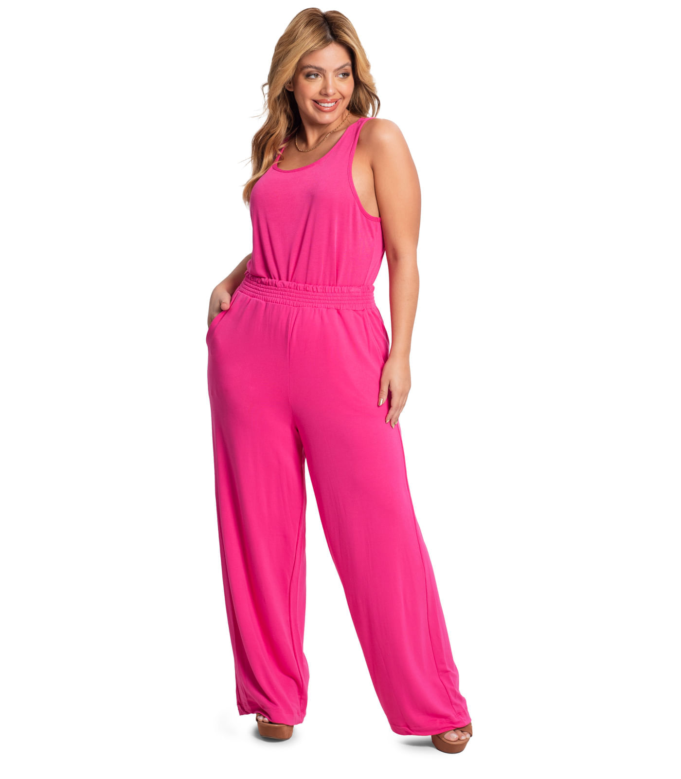 Miniatura Calça Feminina Plus Size Molecontton Secret Glam Rosa Plus G1
