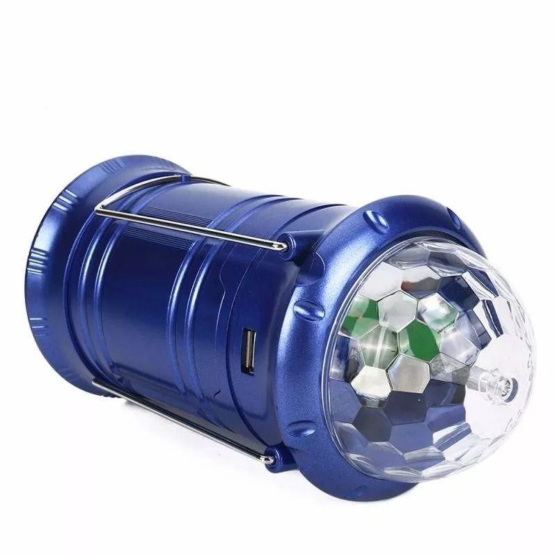 Miniatura Lampião Led Recarregável Lanterna Elétrica 3 Em 1 Azul