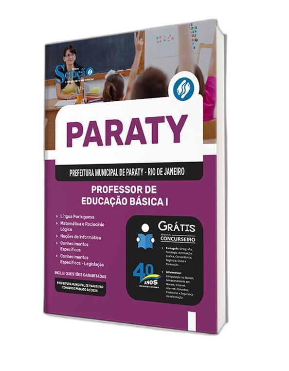 Miniatura Apostila Prefeitura Paraty Rj 2024 Professor Educação Básica