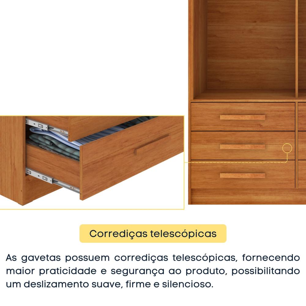 Guarda Roupa Solteiro com Espelho 2 Portas 6 Gavetas 133cm Chicago Guarda Roupa 2 Portas 6 Gavetas Chicago Tcil Móveis Cinamomo