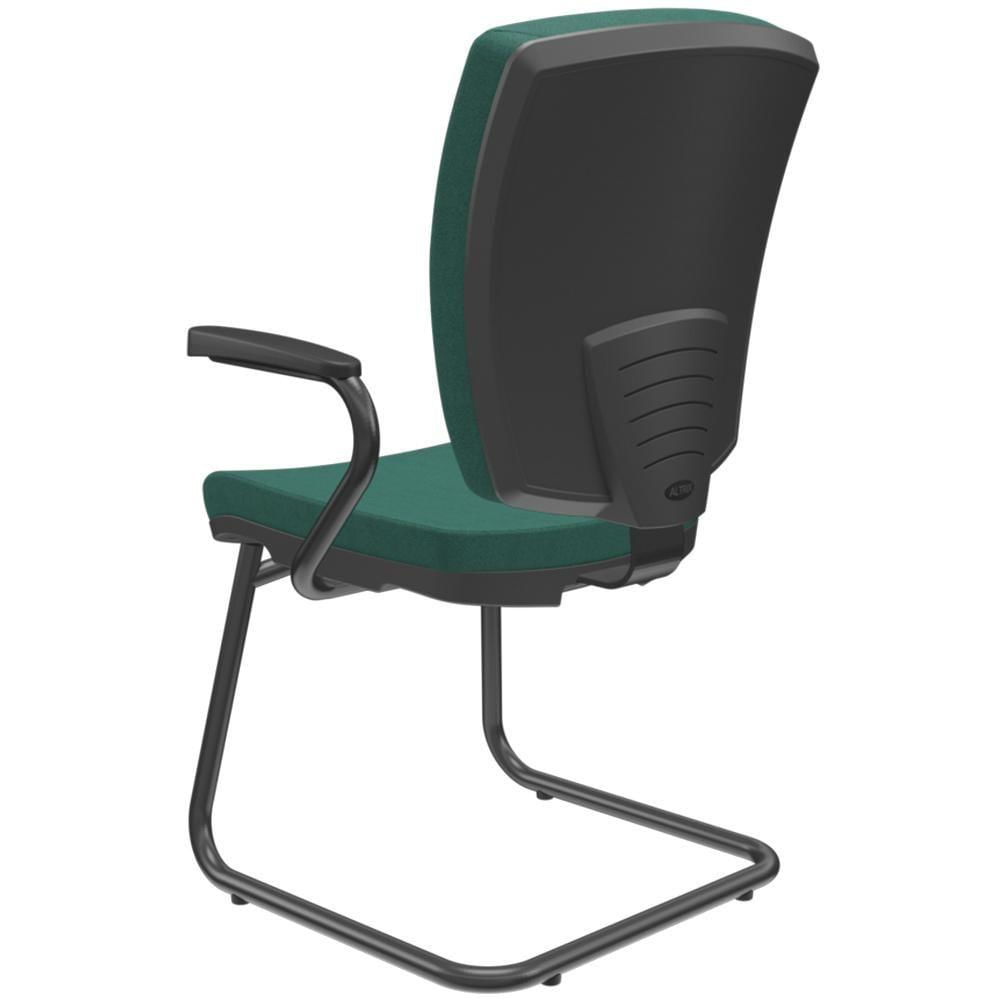 Miniatura Kit 3 Cadeiras De Escritório Fixa Executiva Office Preto Slim Alta Flexi P03 Poliéster Verde - Lyam