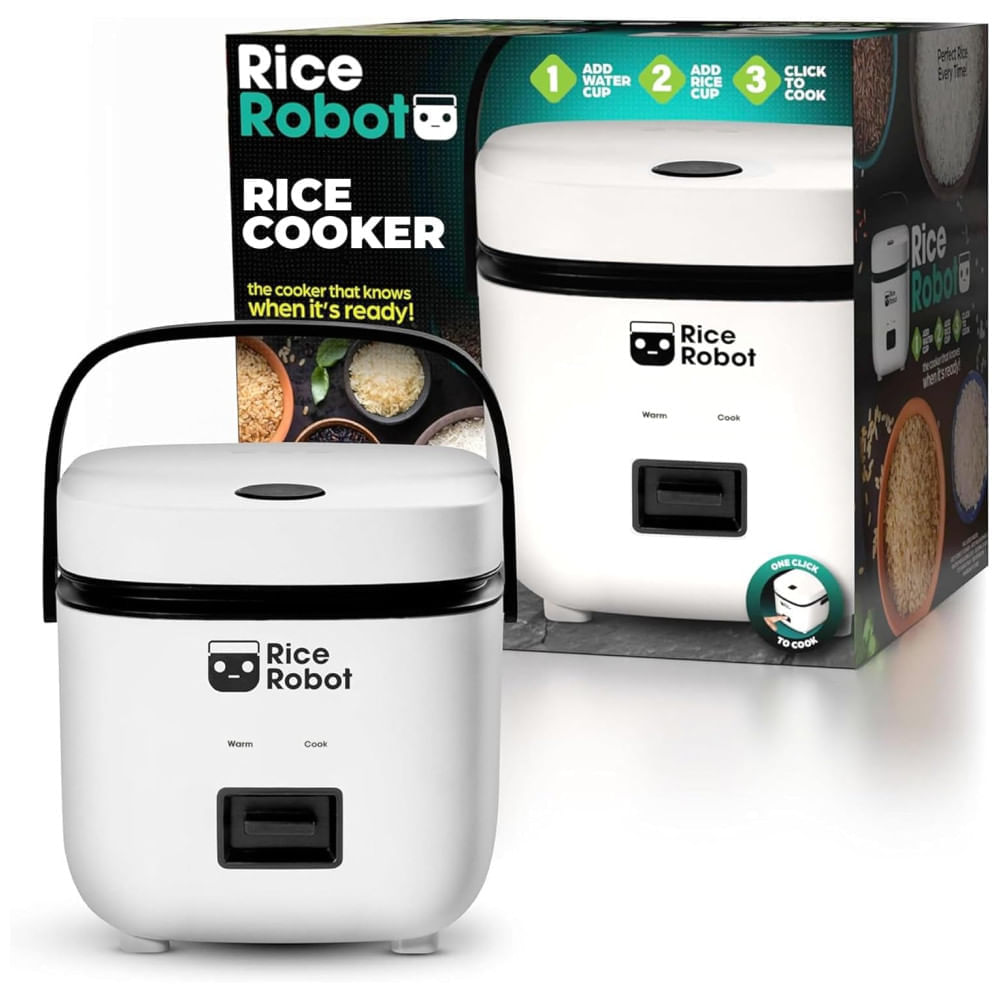 Miniatura Rice Robot: Panela de Arroz Livre de Substâncias Tóxicas, 1 L, Bandeja Vapor Inox, Copos Medidores, Receitas.EMSON