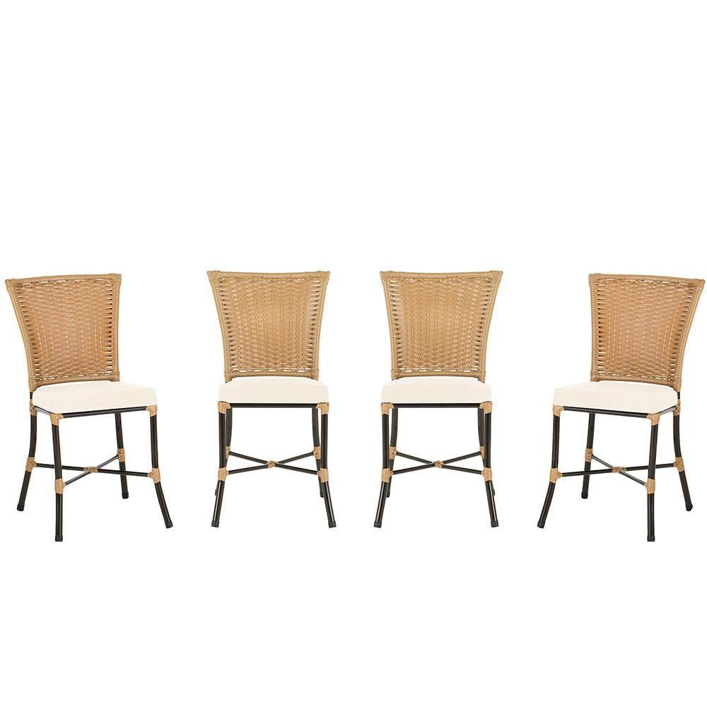 Miniatura Cadeira De Jantar Reforçada Em Alumínio E Fibra Estofado Impermeavel 4Unds Capuccinoráfia A01