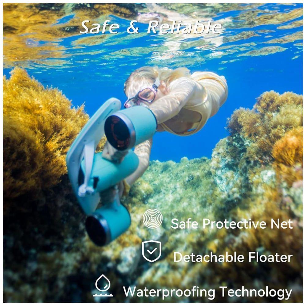 Scooter Subaquático Sublue Mix Cinza com Dual Motor, Bateria Removível 11000mAh, 3,5 kg, Mergulho e Snorkel, Acabamento Fibra de Carbono,11,1V