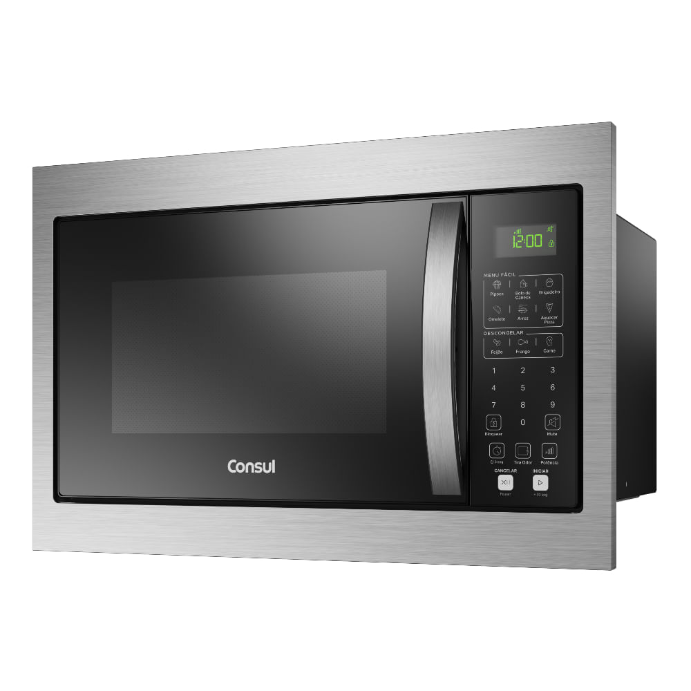 Miniatura Micro-ondas Consul de Embutir 32 Litros Preto com Design Moderno e Menu Fácil - CM146AE 110V