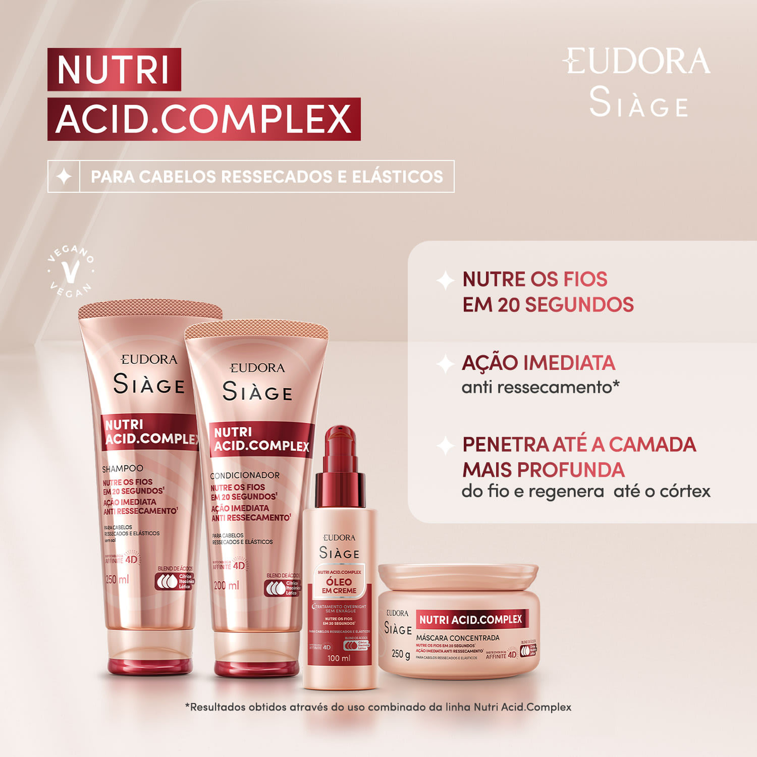 Eudora Siàge Nutri Acid.Complex Máscara Capilar Concentrada 250g